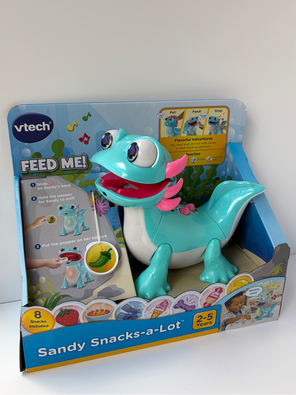 VTech Sandy Snacks-a-Lot Axolotl  Interactive Feeding Learning Toy‎